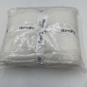 Dormify Seersucker Ruched Standard Sham Pale Pink White Pretty Bedding New